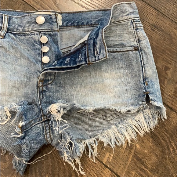 Free People Pants - Free People Button Fly Denim Jean Shorts